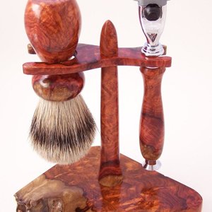 Amboyna Burl Shaving Set