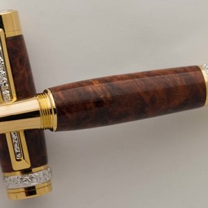 Amboyna Burl Roman Harvest Fountain Pen