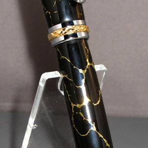 Triton Ballpoint in Black with Gold Matrix Tru-Stone