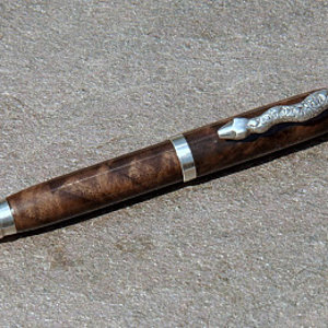 Walnut cigar with silver snake clip