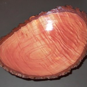 Natural edge curly Ash bowl