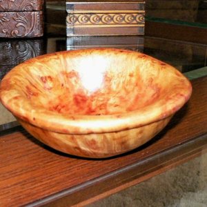 Hand carved maple burl bowl