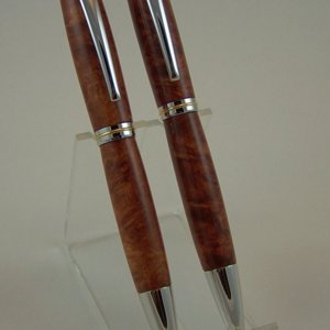 Jr. Gentleman Ballpoint and Pencil in Amboyna Burl