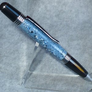 Faux blue granite with floor flakes