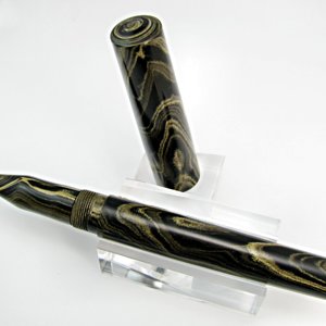 Tan Marbled Ebonite Kitless - open - Lg