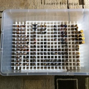 Overhead view of my pen storage container