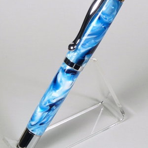Atrax Chrome Fountain Pen in Brooks Blue Cast