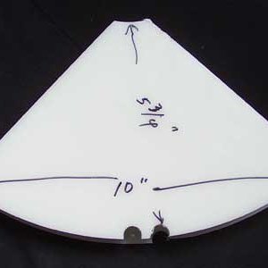 I" delrin pie shaped scrap