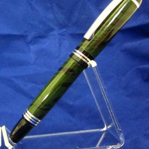Green Swirl Ebonite on Sterling Silver Churchill