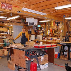 Greenie, me and Kdos, my shop helper