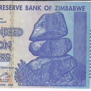 This is a real 100 Trillion Dollar bill from Zimbabwe