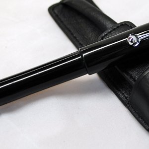 Black Ebonite with Mexican Agate Accents