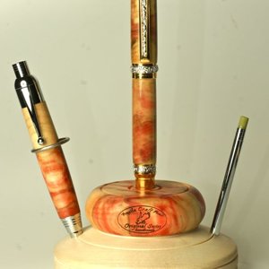 Desktop set in flame box elder
