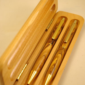Pen and Pencil Set in Olive Wood
