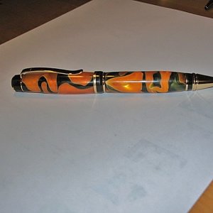 Orange and Black Acrylic Cigar Pen