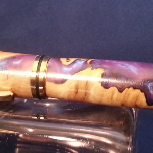 Jr. Gent II Rollerball with Burl Wood & Blue Acrylic