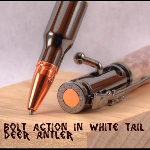 Gun Metal Bolt Action in White Tail Deer Antler