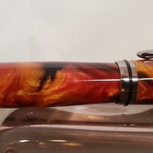 Navigator Rollerball Pen with Fire Acyrlic