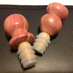 Red cedar bottle stoppers