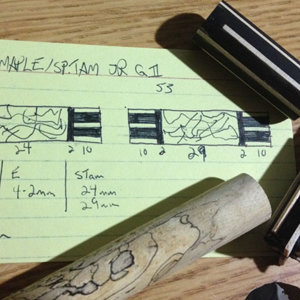 Spalted Tamarind Segmented Pen setup