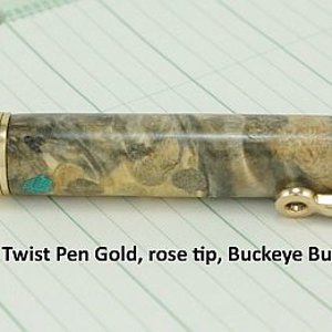 Twist Bullet Pen and Natural Buckeye Burl