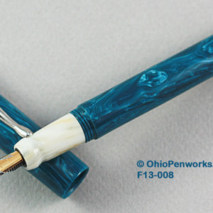 Amedeo Blue and Alabaster Swirl Fountain Pen