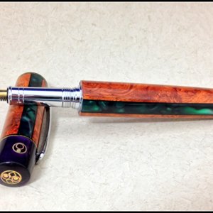 double closed end segmented "Mardi Gras" pen