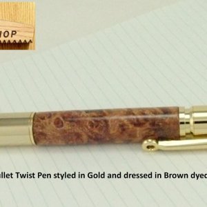 Bullet Pen in Box Elder Burl