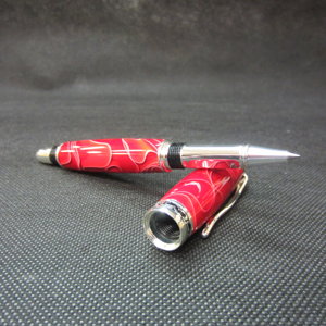 Sterling Silver Sedona Rollerball  in Crimson Lucitylic 3