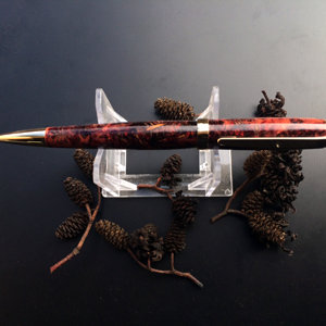 Alder Cones Cast in Red Crush alumilite