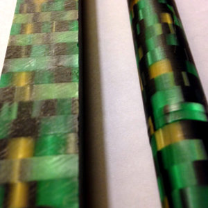 Turned Green and Gold Mosaic Rod
