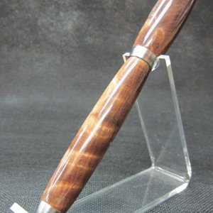 Marksman Nighthawk Brushed S.S. in Stablized Redwood Burl With WTF finish 2