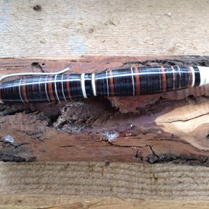First attempt at a leather belt pen.
