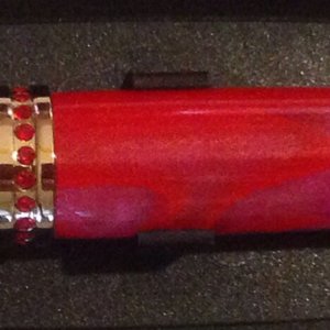Princess Pen 24kt gold with Red stones