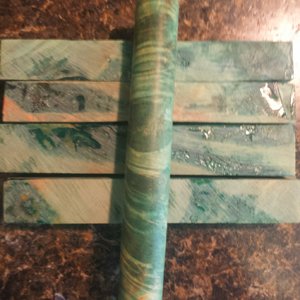 Box elder burl dyed stabilized green