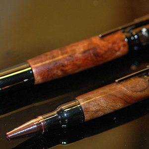 30cal Bolt Action Ballpoint Set with Amboyna Burl