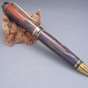 Pink / Purple Spalted Maple on Gold and Gun Metal Cigar
