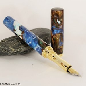 Multi color blank on a closed end fountain pen