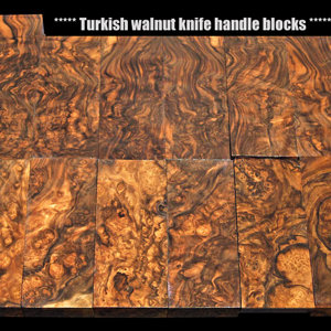 *** Burl Turkish walnut knife handle blocks ***