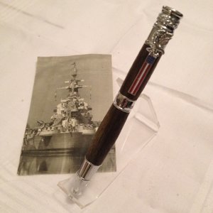 American Patriot pen with teak from the deck of the USS NC
