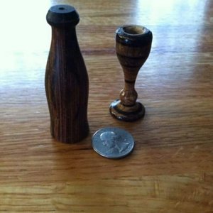 chestnut oak burl cup & cocobolo wine bottle