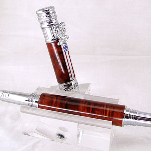 Rhodium Patriot with Amboyna Burl