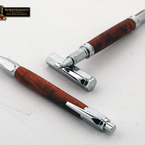 Amboyna Burl Roller Ball & Ballpoint Pen Set - Vertex