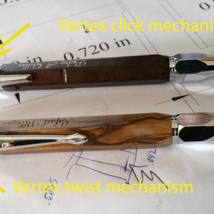 Vertex click pen conversion to twist mechanism