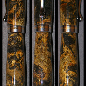 Kojent RB - Dual Dyed Stabilized Buckeye Burl - Black/Yellow