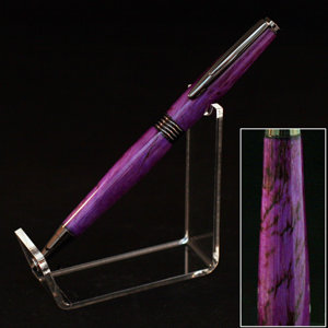 Slim Line Pen - Spalted Tamarind Dyed Purple