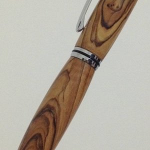 Castellar Rollerball Chrome made with Local Olivewood