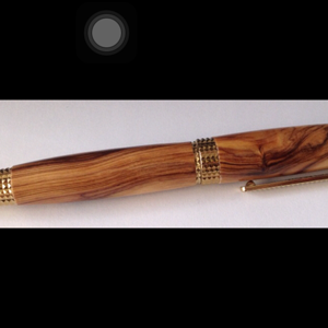 Cigar Pen with Gold Titanium Plating made with Local Olivewood