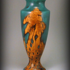 Cholla cactus and Alumilite vase