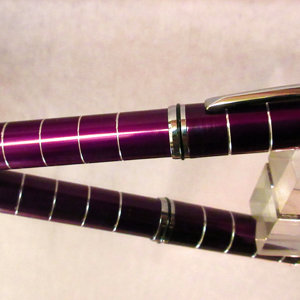 A Purple fountain pen, crafted from aluminium